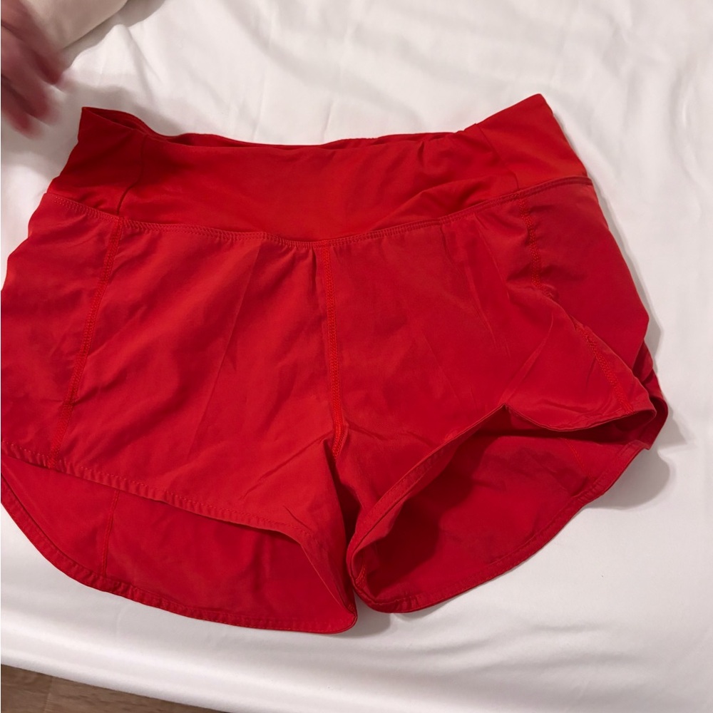 lululemon athletica Vibrant Red Athletic Shorts